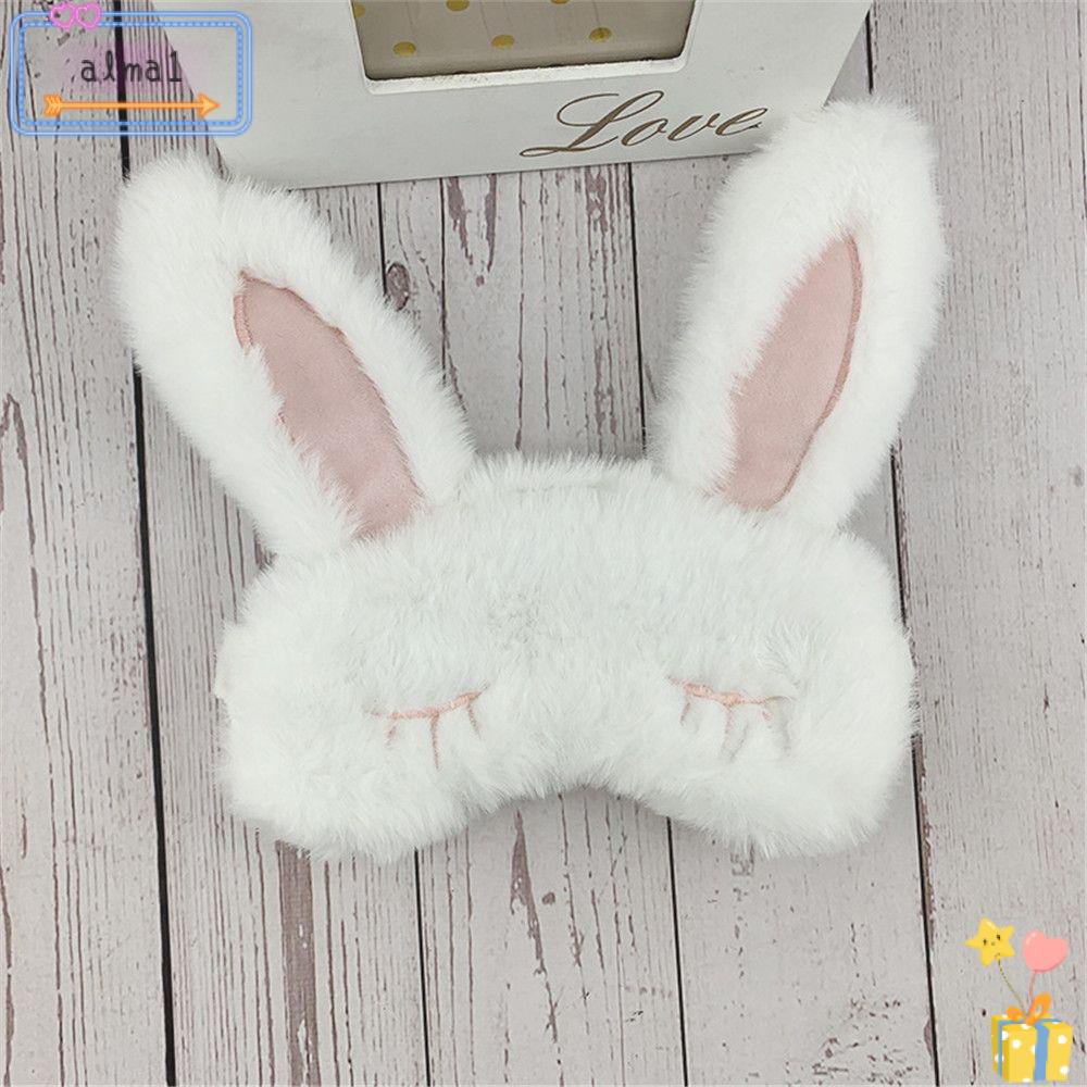Bịt Mắt Ngủ Bằng Lông Nhung Mềm Hình Tai Thỏ Nhiều Màu Sắc Dễ Thương