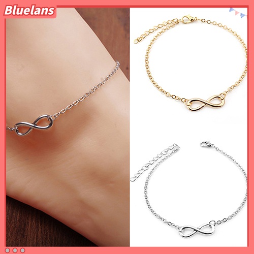 Lắc chân bằng hợp kim phối mặt hình số 8 thời trang