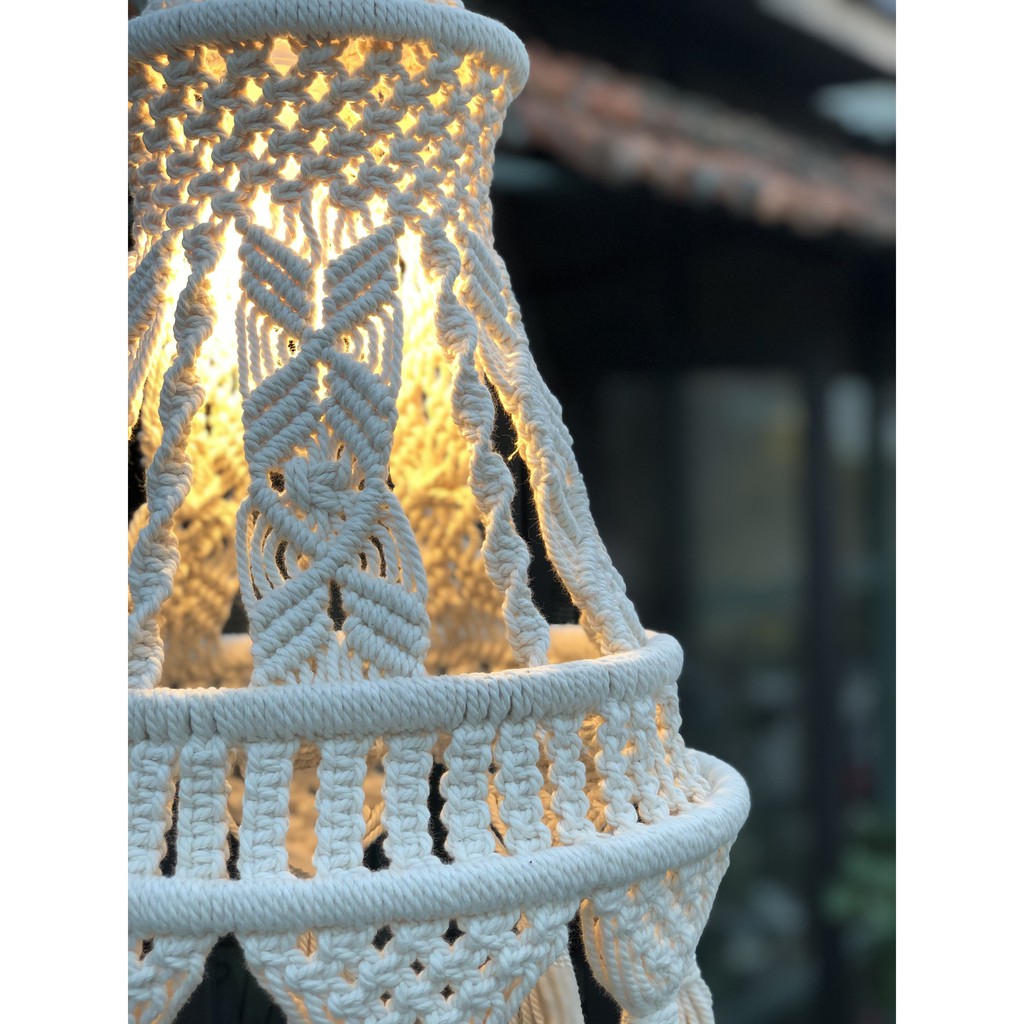 Đèn Trần Vintage Macrame Trang Trí Quán Cafe,Bar, Trà Sữa,Decor Homestay, Sân Vườn Và Ngoài Trời Giá Rẻ Tại Hà Nội