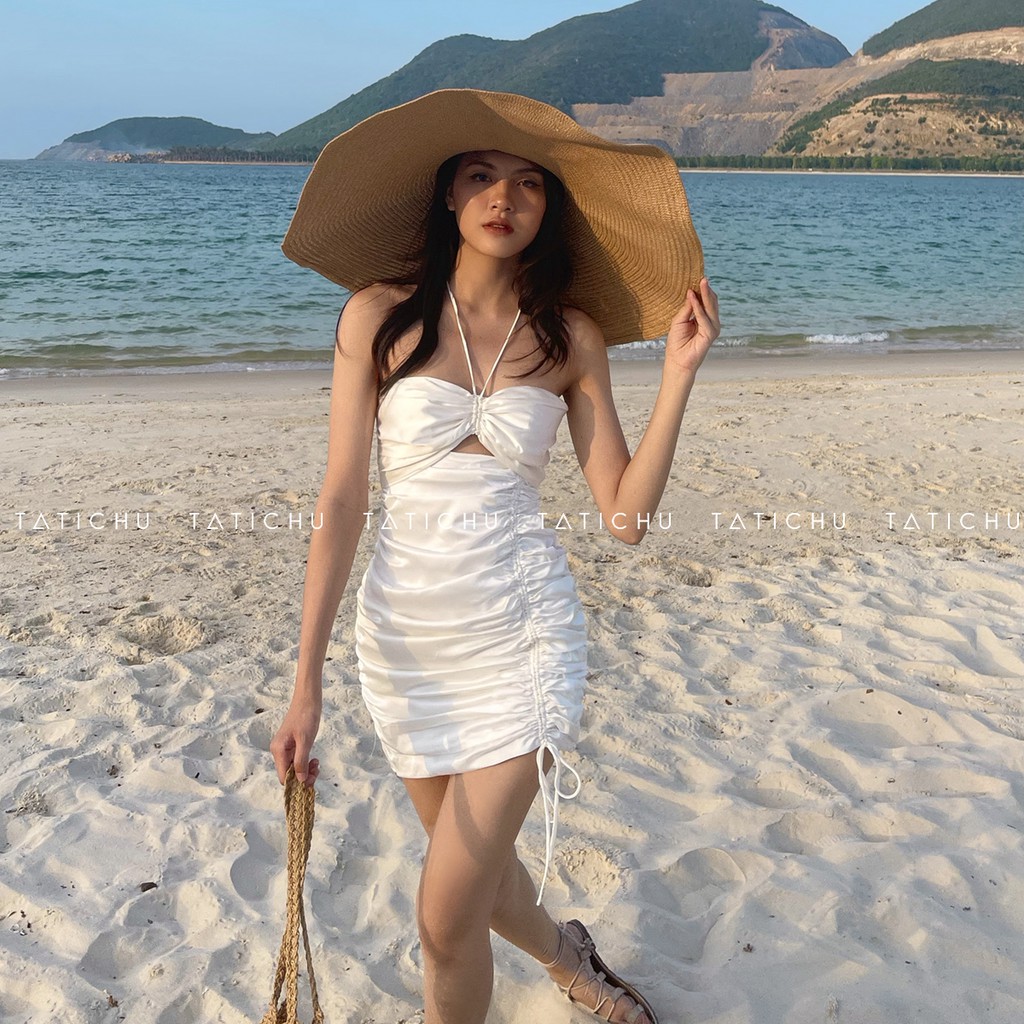 USHA DRESS - Đầm dây cột, body nhún 1 bên sườn, đầm cột dây sexy | BigBuy360 - bigbuy360.vn