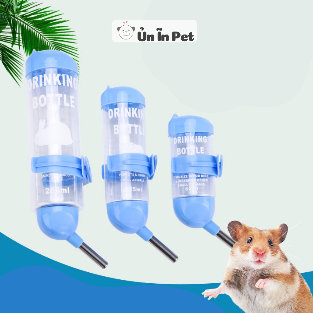 Bình nước hamster, loại bi 250ml cho sóc, bọ, nhím, thú nhỏ