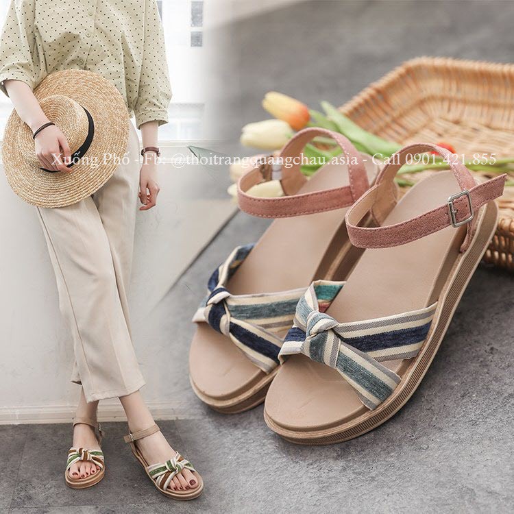 [Quảng Châu] Giày Sandal Nữ Đi Du Lịch, Đi Chơi v.v Màu Pastel Style Korea Mã AOIU1258