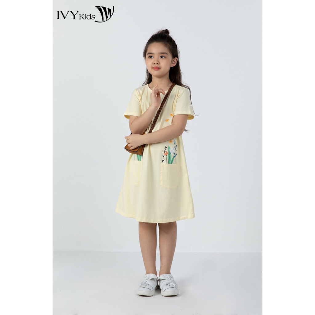 Đầm thun bé gái dáng suông IVY moda MS 42G1323