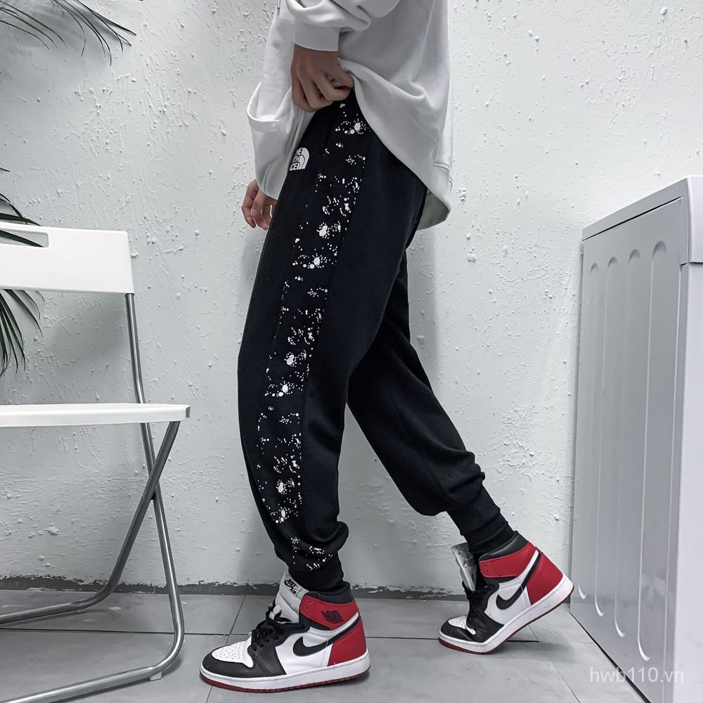 2021Spring and Summer North FaceTNFFashion Brand Terry Shorts Men's and Women's Fashion Loose Casual Printed Ankle-Tied Harem Sports Pants