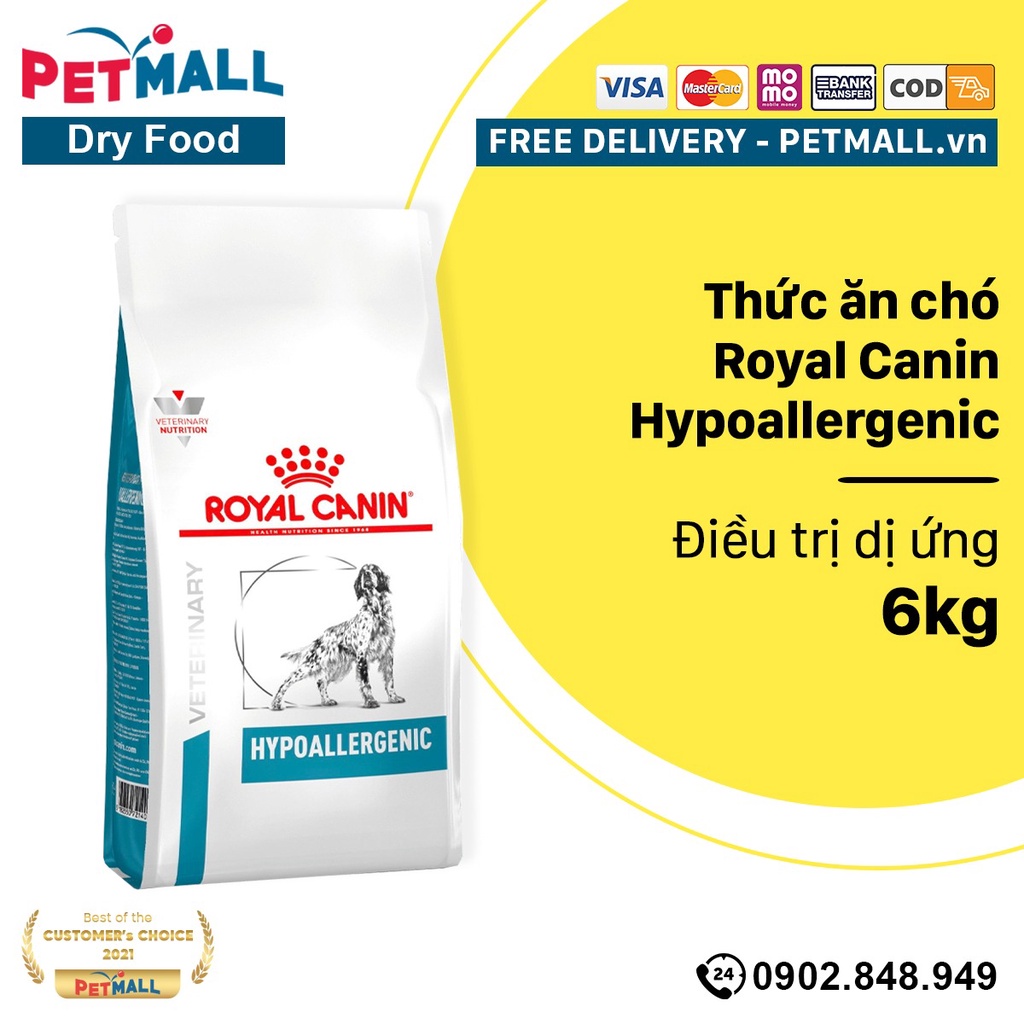 Thức ăn chó Royal Canin Hypoallergenic 6kg - Hỗ trợ dị ứng Petmall
