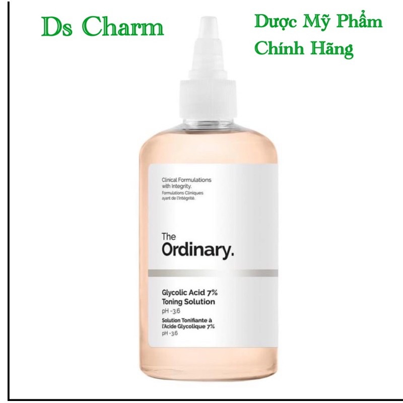 ( Bill + Auth)Toner tẩy da chết hoá học The Ordinary glycolic Acid ÂH 7%