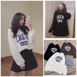 Áo thun dài tay crew est.1984 form thụng tay bồng- áo thu đông dài tay chất cotton