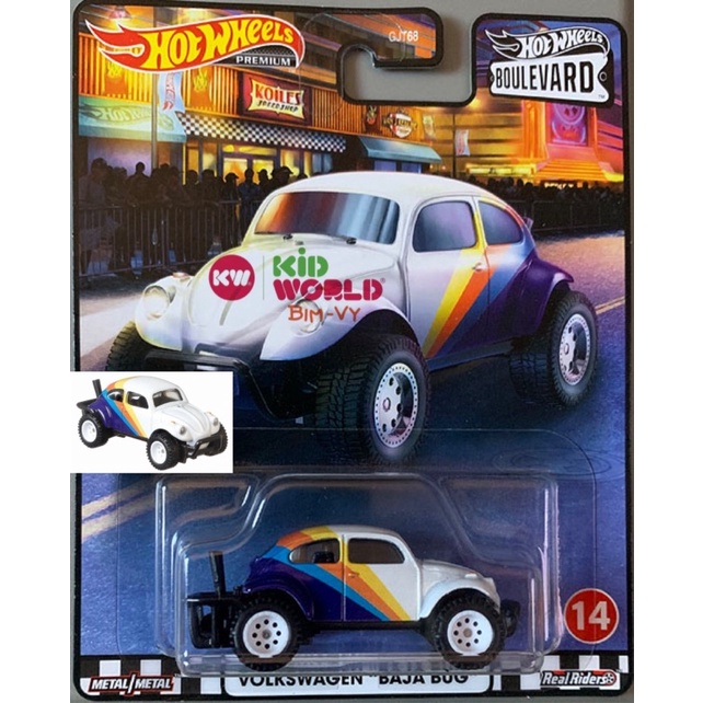 Xe mô hình Hot Wheels Premium Boulevard Series Volkswagen Baja Bug GJT80, bánh cao su.