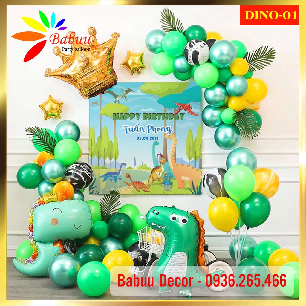 Set khủng long trang trí sinh nhật Babuu Decor