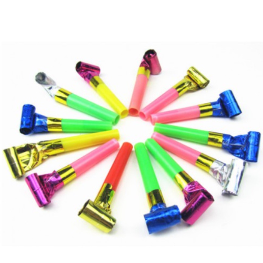 Set 10c Kèn rồng thổi hơi Le Le kèn lưỡi co dãn cho tiệc sinh nhật của bé vui nhộn