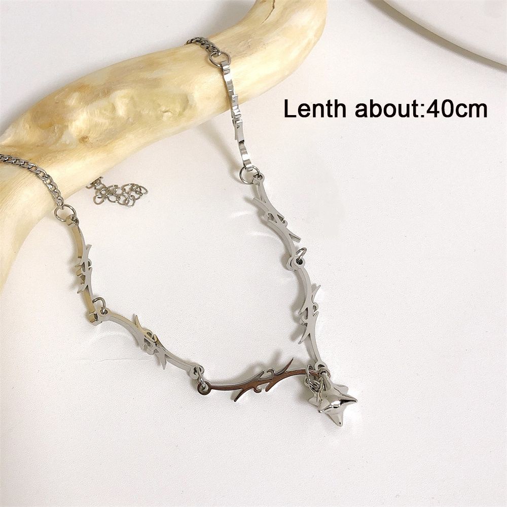 Dây chuyền mặt hình con nhện phối hạt tròn phong cách punk thời trang dành cho nữ