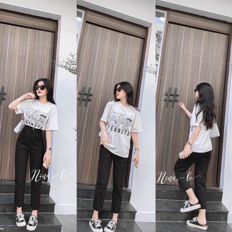 SET ÁO THUN IN QUẦN LỬNG ỐNG RỘNG