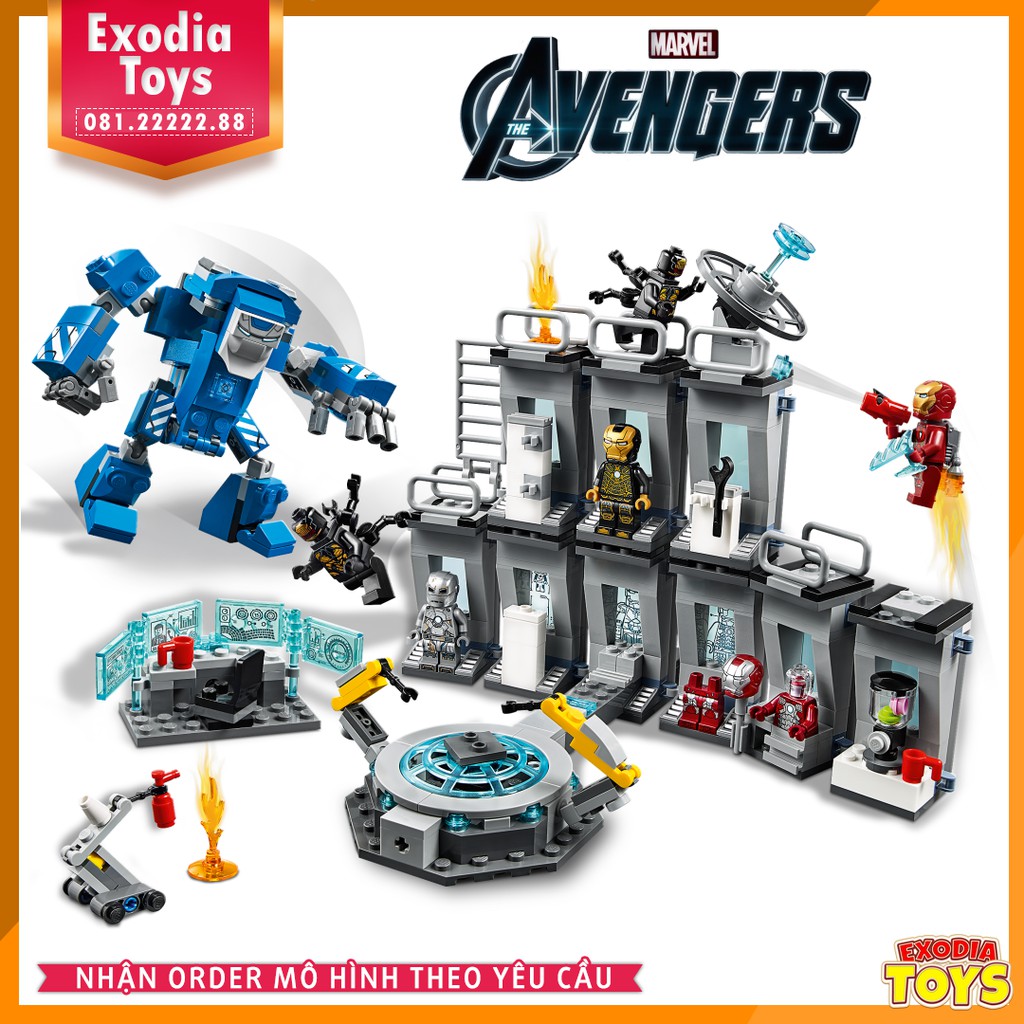 Xếp hình Marvel Avengers Phòng chứa các bộ giáp của Người Sắt Iron Man - BELA 11260 LEGO Ideas 76125