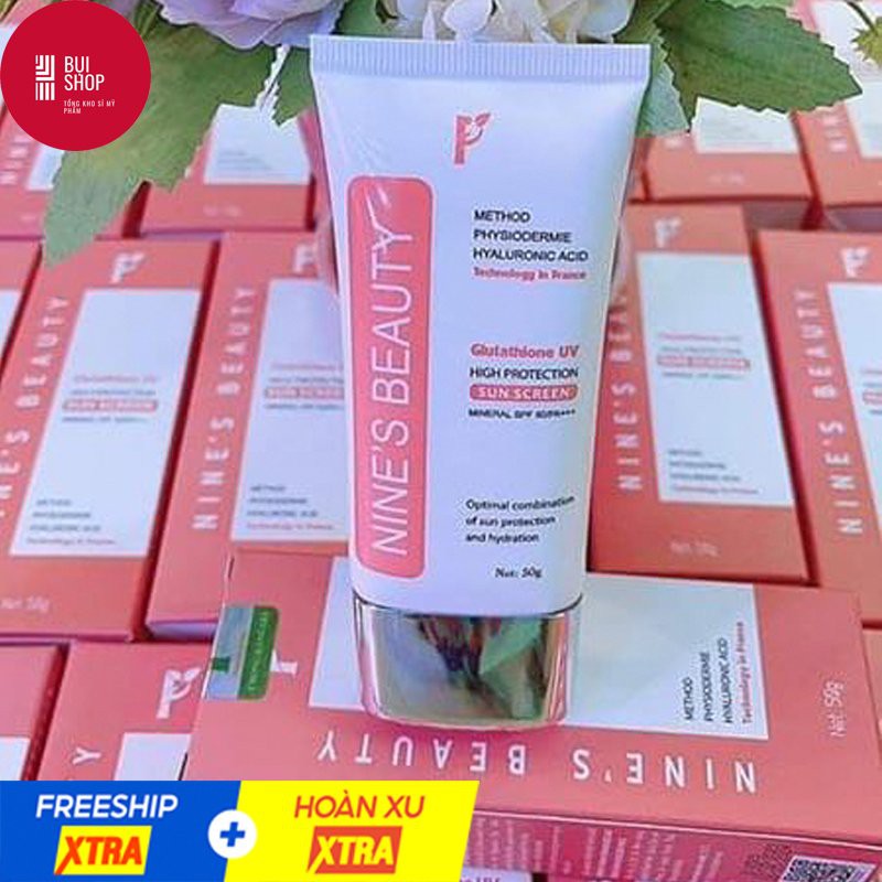Kem Chống Nắng Sinh Học SPF 50+++ Dưỡng Ẩm Làm Trắng Mờ Nám Sáng Da Nines Beauty CHÍNH HÃNG