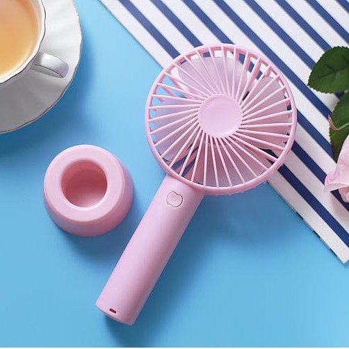 Quạt tích điện mini cầm tay có 3 chế độ gió siêu mát kèm hộp và cáp sạc