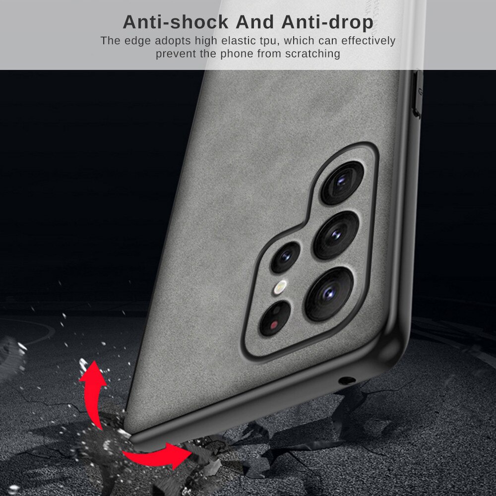 Ốp Điện Thoại Da Cừu Viền Silicon Bảo Vệ Camera Cho Samsung Galaxy S23 Ultra Sumsung S 23 Plus S23Ultra S23Plus