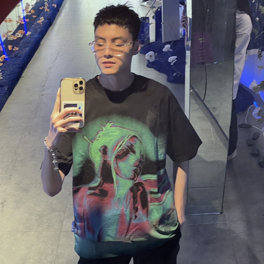 Áo thun unisex Lucid lust-black green màu đen - Charm tee Onism