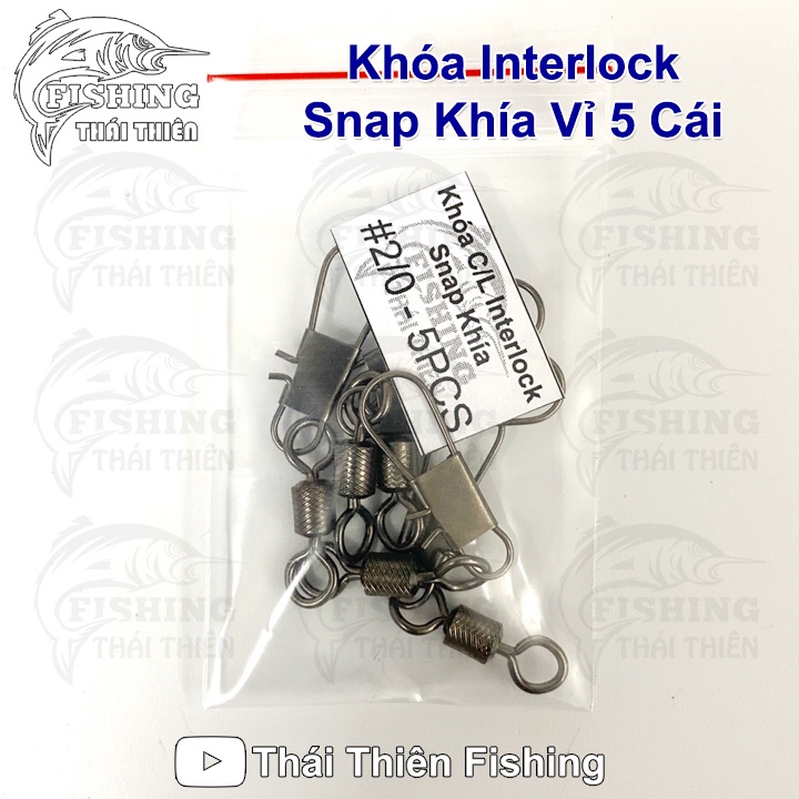 Khóa Link Câu Cá C/L Interlock Snap Khía Vỉ 5 Cái Chuyên Dùng Câu Cá Tra, Các Loại Cá Lớn