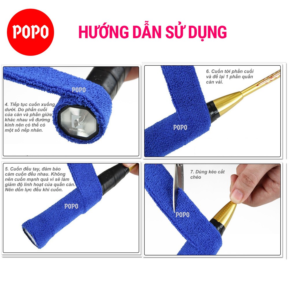 Quấn cán vải cầu lông (1 cuộn lớn) POPOO 1135 thoáng khí, thoát mồ hôi, mềm mại