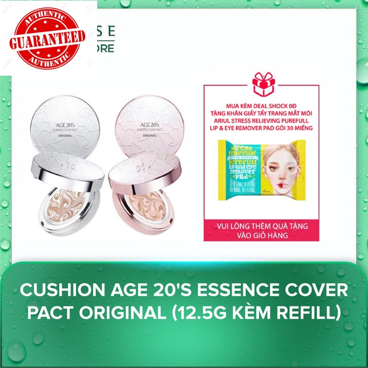 Phấn Nền Lạnh Kim Cương Age 20's Essence Cover Pact Original SPF 50+/PA+++ Diamond Edition (12.5g Kèm Refill)