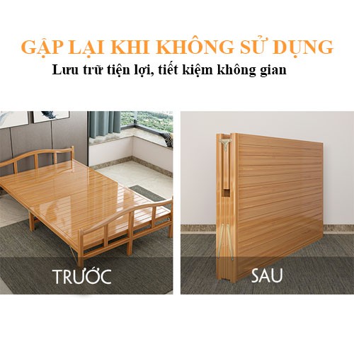 Giường Tre Gấp Gọn Thông Minh, Nằm Thư Giãn 100% Bằng Tre Tự Nhiên, Giường Cho Bà Đẻ Tiện Lợi ... KT 195 x 80/100 cm