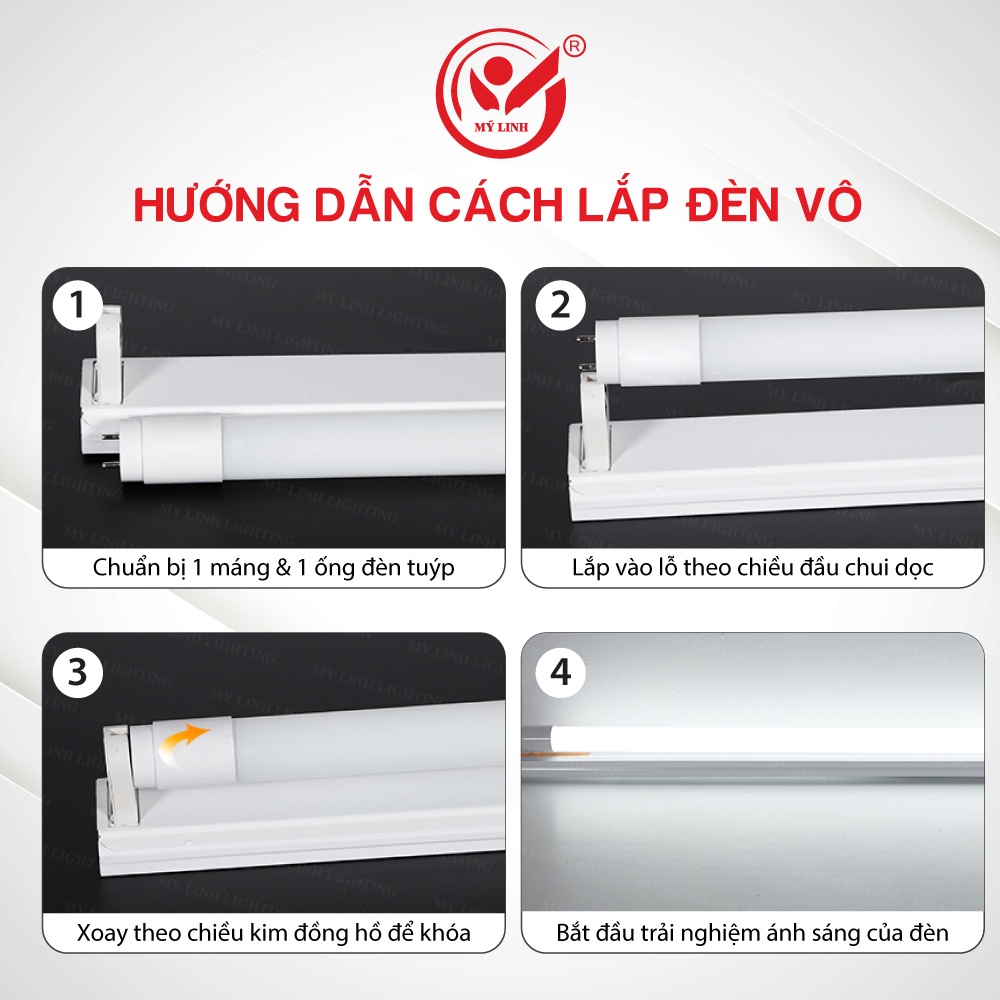 Bóng tuýp và máng đèn Mỹ Linh loại 60cm và 1m2 - Bảo hành 12 tháng