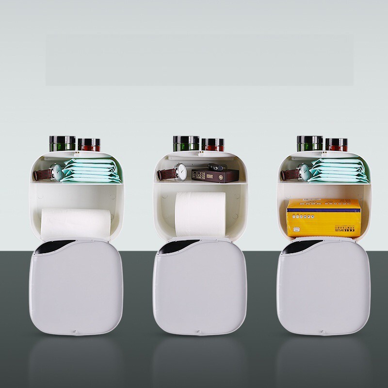 Hộp Đựng Giấy Vệ Sinh OENON Chống Nước 2 Ngăn Tiện Lợi (Tặng Kèm Miếng Dán)