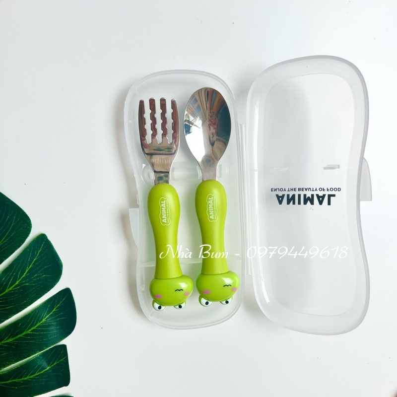 Set thìa nĩa con thú mới xinh xinh cho bé ăn dặm - Nhà bum lienlebc - thìa dĩa ăn dặm