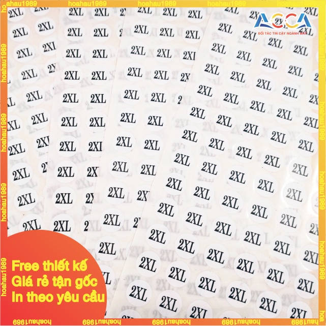 Decal dán size quần áo_Sticker dán size mac_Nhãn Size quần áo_Đủ size_Hàng bán sẵn, nhận in theo yêu cầu