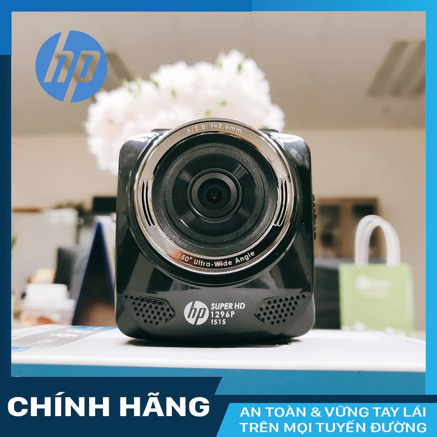 Camera hành trình HP F515 siêu nét 2K + thẻ nhớ 16GB Class 10 - hàng chính hãng