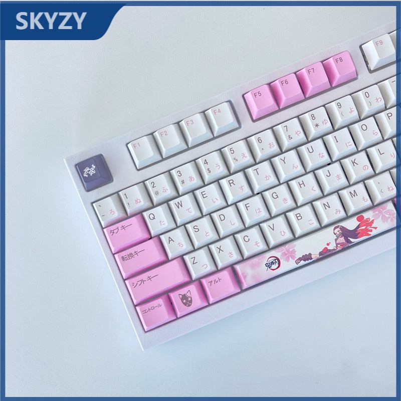 Kamado Nezuko Keycap CHERRY Hồ sơ Chủ đề Demon Slayer Anime PBT Dye thăng hoa bàn phím cơ Keycap