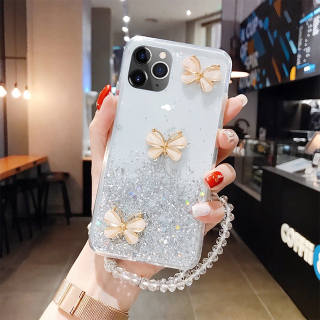 Vỏ Bao Da Điện Thoại Họa Tiết Bướm 3d Lấp Lánh Cho samsung galaxy a14 a24 a34 a54 a72 a52 a32 a12 a52s a04e Ốp