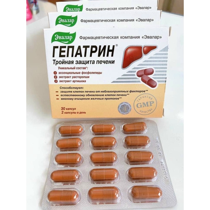 Viên uống thải độc gan - bổ gan Gepatrin Evalar Nga