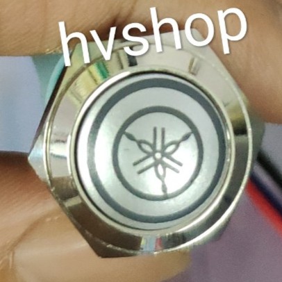 Cong tac xe may Công tắc nhấn giữ  LOGO LED cho ô tô, xe máy 16mm HV shop có đèn ( 1 cái kèm dây )