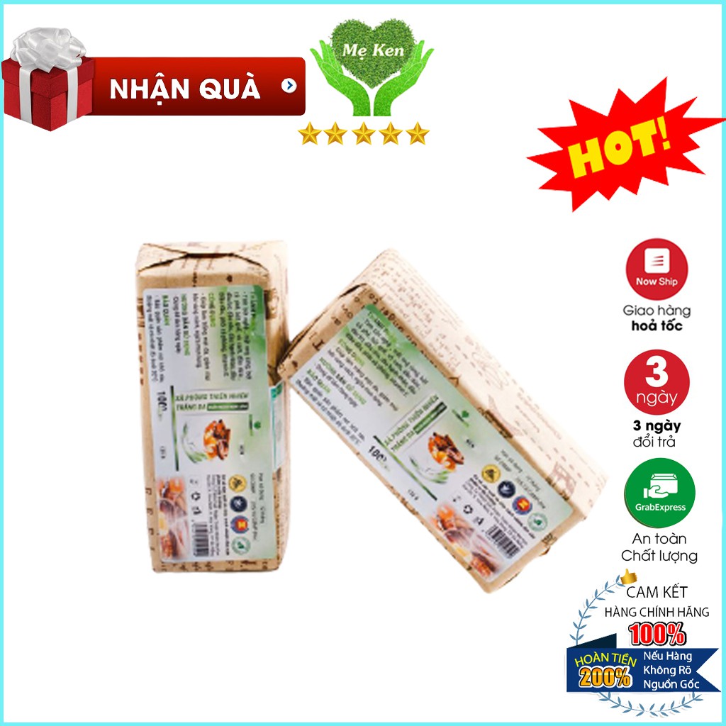 Xà Phòng Thảo Dược Sạch Mụn Lưng Mẹ Ken 120gr - Xà Bông Cải Thiện Thâm Mông, Hôi Nách Và Trắng Da