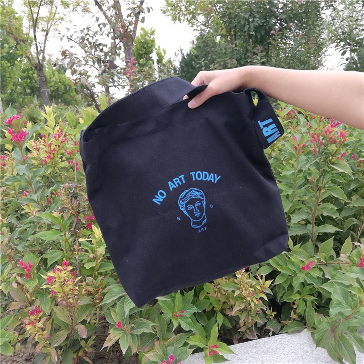 Túi Đeo Vai Vải Canvas In Hình Đầu Thạch Cao Kiểu Hàn Quốc Thời Trang Cho Nữ