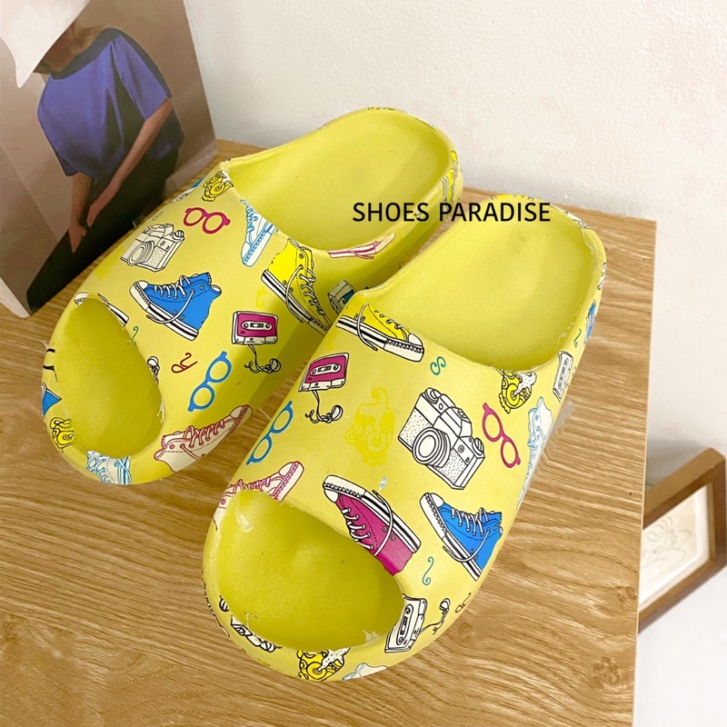 Dép Quai Ngang Đế Bánh Mì Hoạ Tiết Hoạt Hình (PHOM NHỎ TĂNG SIZE) -Dép YZ Shoes