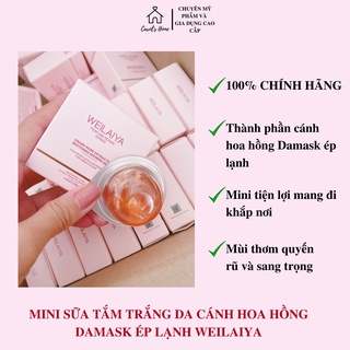 Mini Sữa Tắm Trắng Da Cánh Hoa Hồng Damask Ép Lạnh Weilaiya