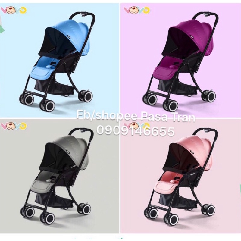 Xe đẩy Vovo 2 chiều 3 tư thế 2020(có màn che nắng)