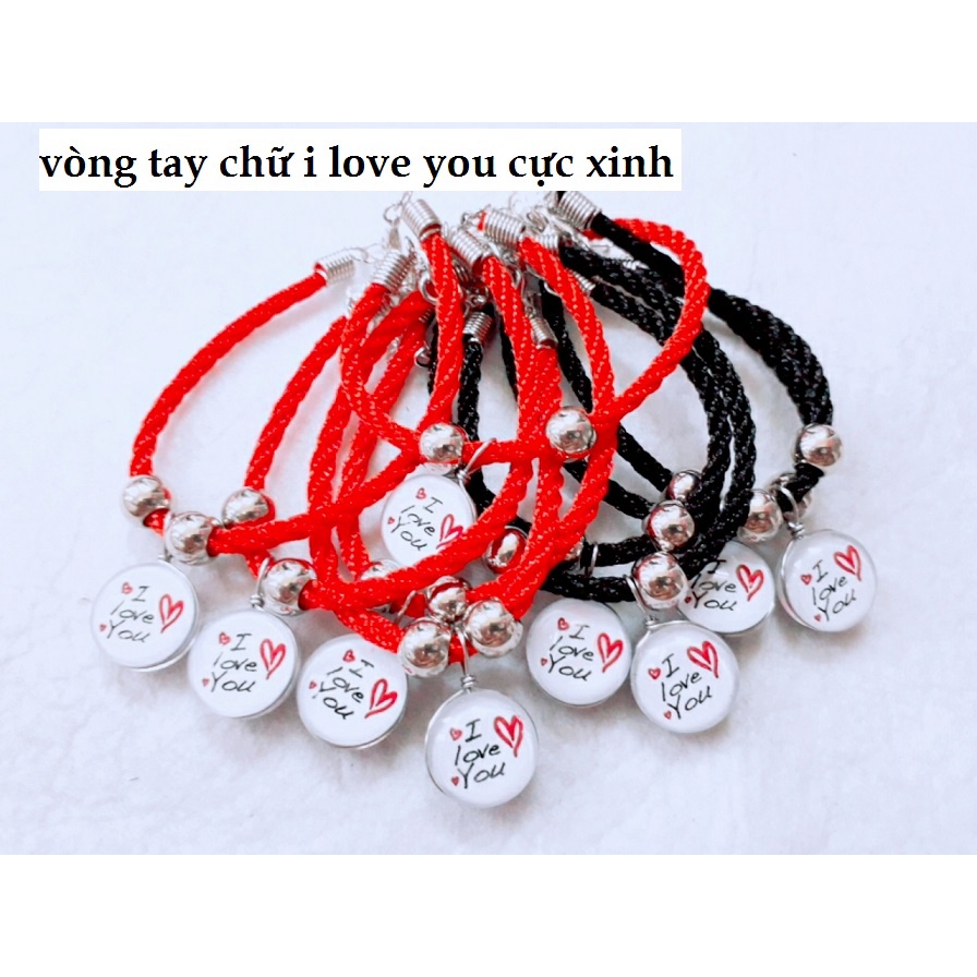 Sỉ 1 set 10 vòng tay dễ thương chữ i love you , có thể đeo cặp đôi