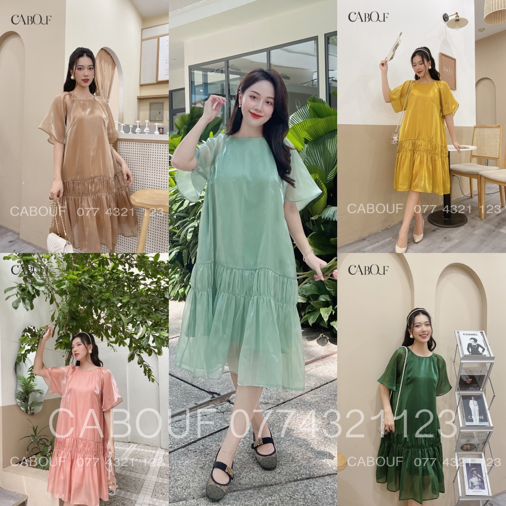 Đầm Maxi Cabouf Váy Maxi Thiết Kế Cánh Tiên Dáng Suông Dài Chất Lụa Tơ Organza Sang Chảnh 2 Lớp D09