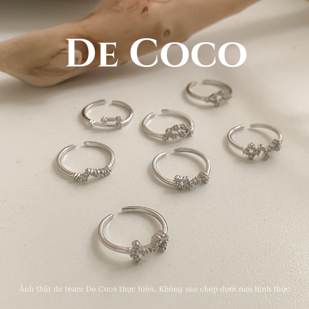 Nhẫn nữ màu bạc freesize De Coco