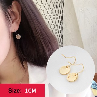 Bông Khuyên Tai Vẩy Cá Vàng Bản Dẹt Đeo Móc Phong Cách Hàn Quốc