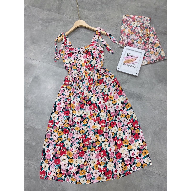 [Siêu Hot]Váy Hoa Maxi 2 Dây Nơ , Đầm Nữ Hoa Dáng Dài Siêu Xinh Có Ảnh Thật Kèm Video | BigBuy360 - bigbuy360.vn