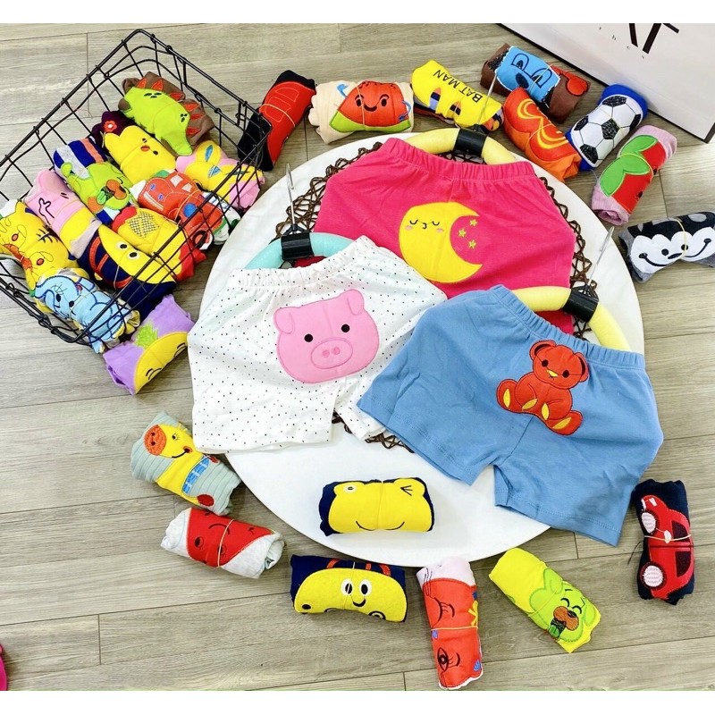 Combo 50 quần đùi bozip cho bé, quần đùi bé gái, hình luôn thay đổi, in mông (sỉ)