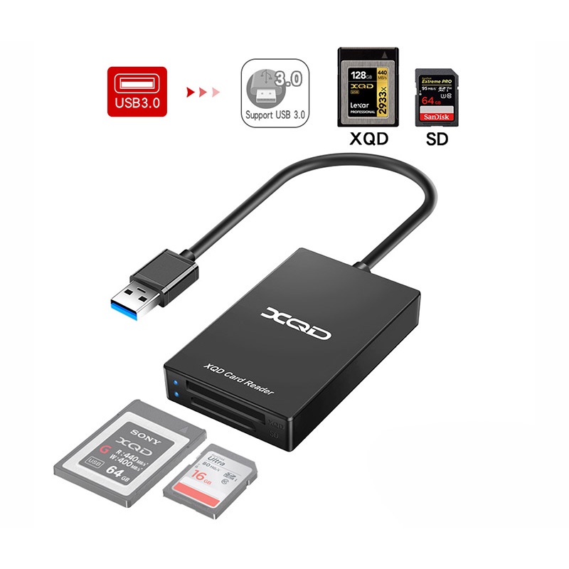 Đầu đọc thẻ nhớ đa năng XQD, SD máy ảnh chuyên nghiệp ra USB 3.0, USB Type-C tốc độ cao