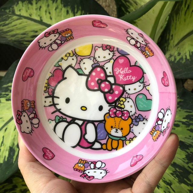 Dĩa tròn Melamin HelloKitty