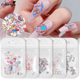 MONJA Bộ 50 Hạt Đá 3D Lấp Lánh Trang Trí Móng Tay Nghệ Thuật