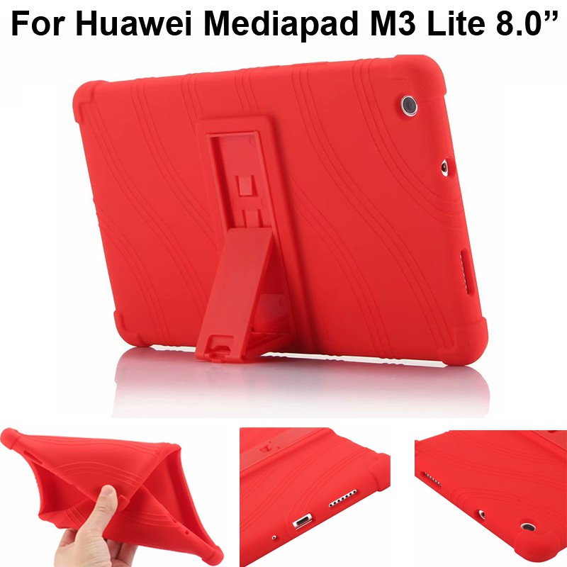 Huawei Mediapad M3 Lite 8 8.0 Silicone Case Vỏ bảo vệ CPN-W09 CPN-AL00 Stand Cover Ốp lưng
