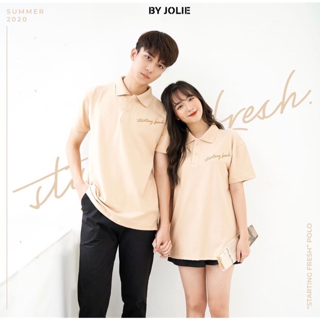 Áo polo By jolie màu be sz S